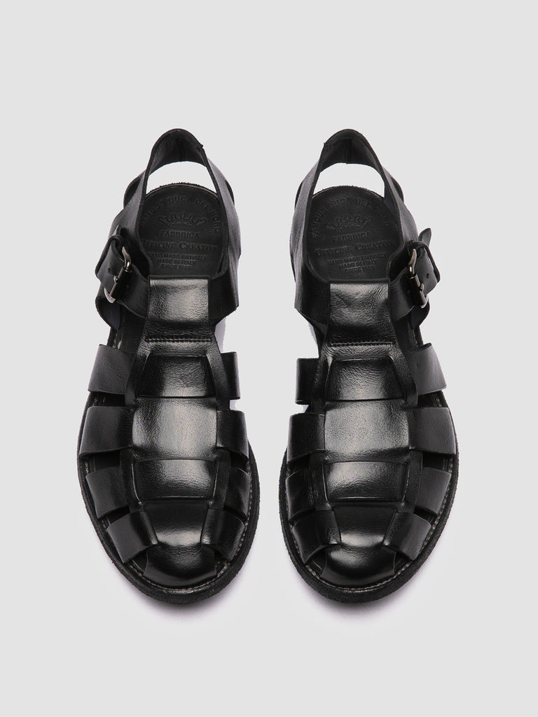 ARCHIVE 521 - Black Leather Sandals-hover