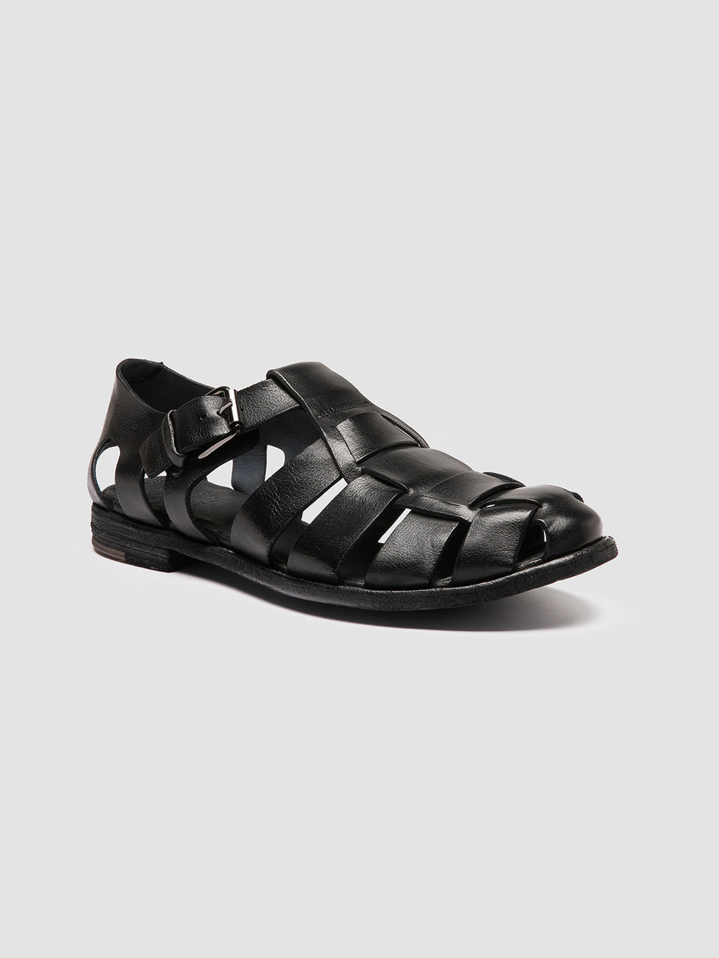 ARCHIVE 521 - Black Leather Sandals - image 3,side view