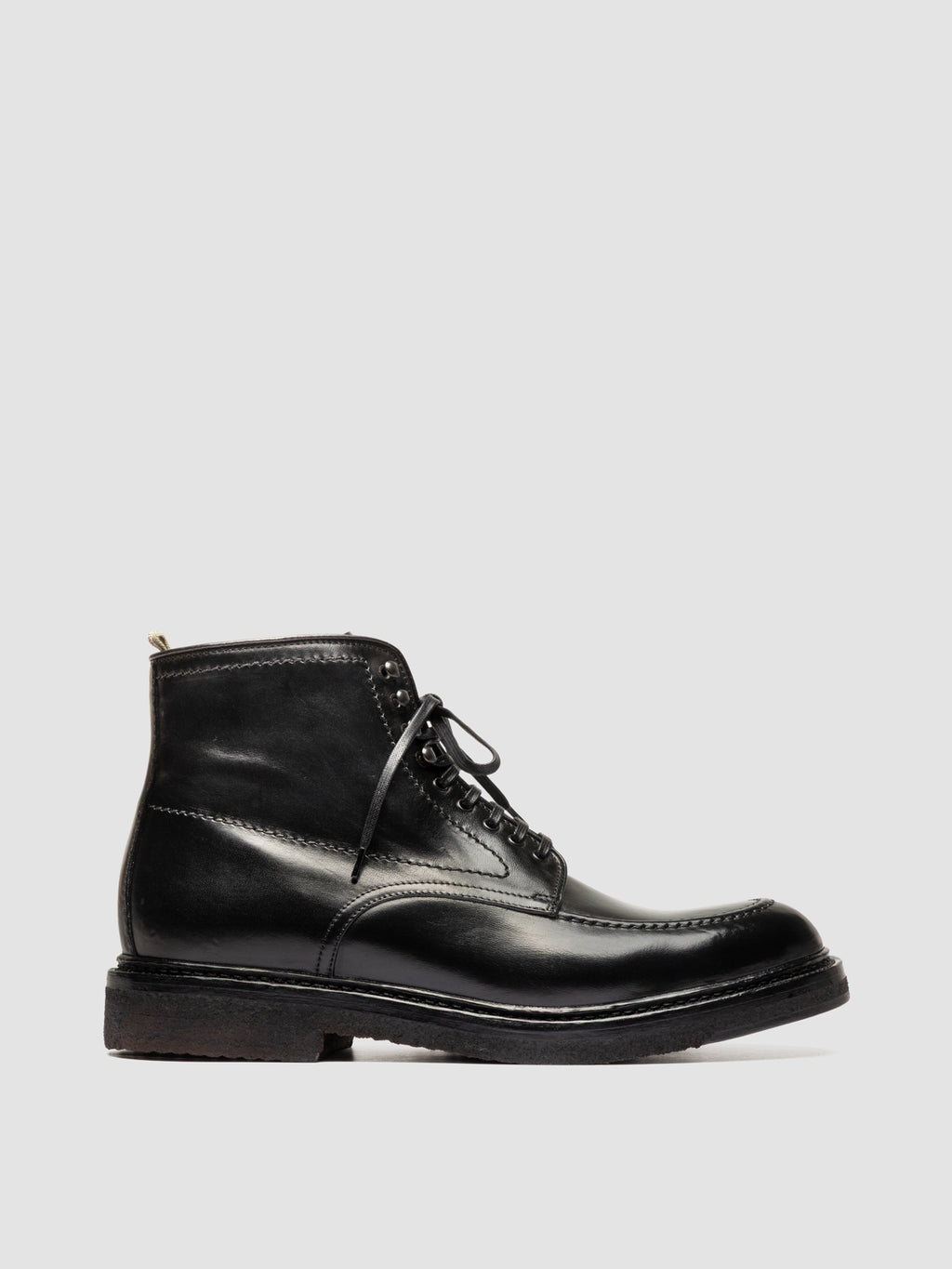 ASTON CREPE 004 - Schwarze Schnürstiefel aus Leder - image 1,side view