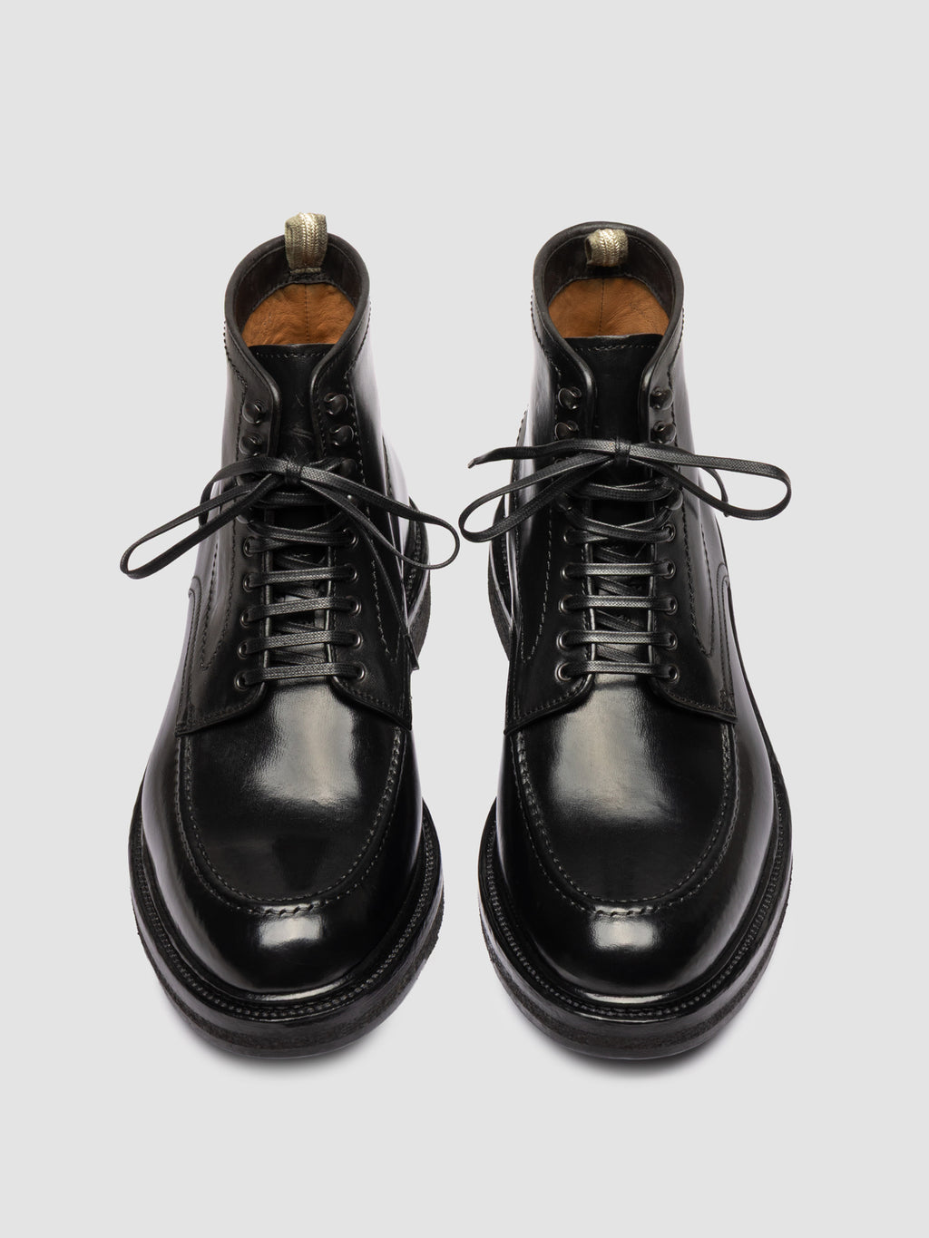 ASTON CREPE 004 - Schwarze Schnürstiefel aus Leder - image 2,side view