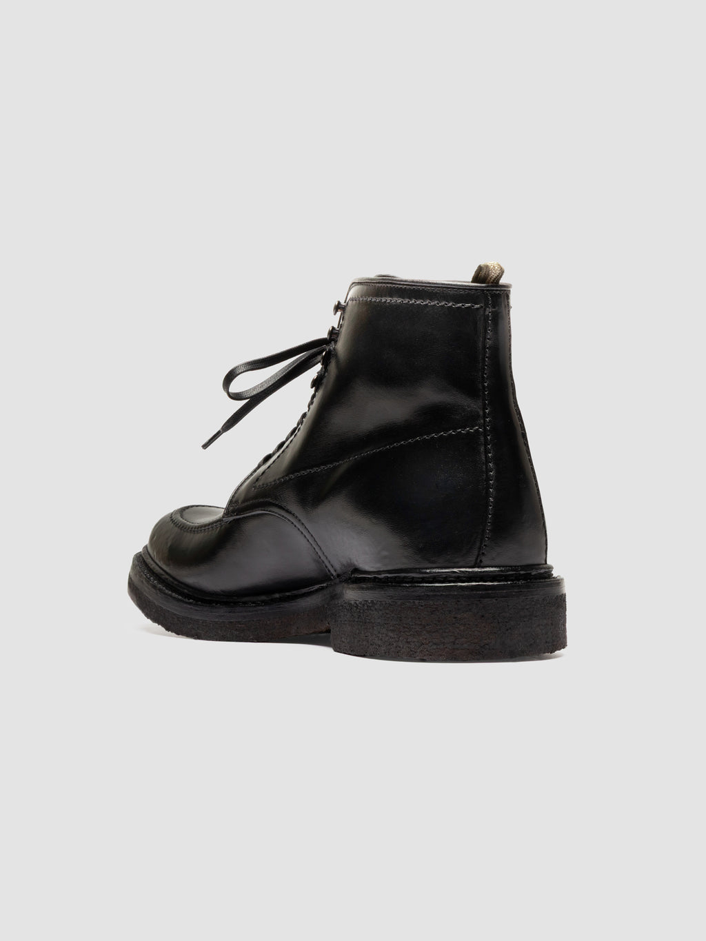 ASTON CREPE 004 - Schwarze Schnürstiefel aus Leder - image 4,side view
