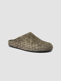 BABOUCHE 005 - Grüne Pantoletten aus gewebtem Leder - thumb image 3,side view