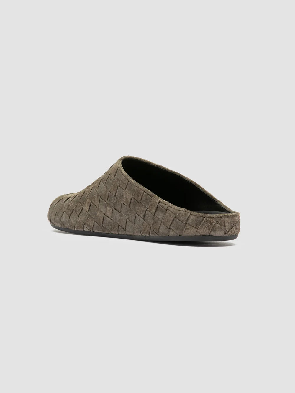 BABOUCHE 005 - Grüne Pantoletten aus gewebtem Leder - image 4,side view