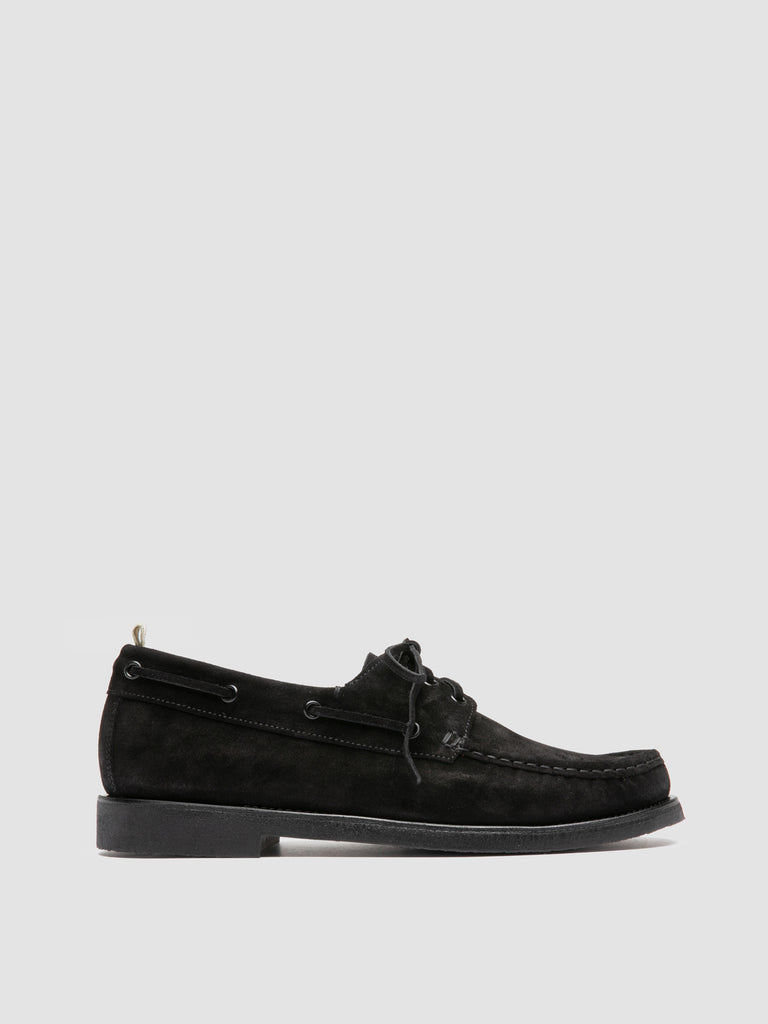 BALFRON FLEXI 003 - Black Suede Boat Shoes