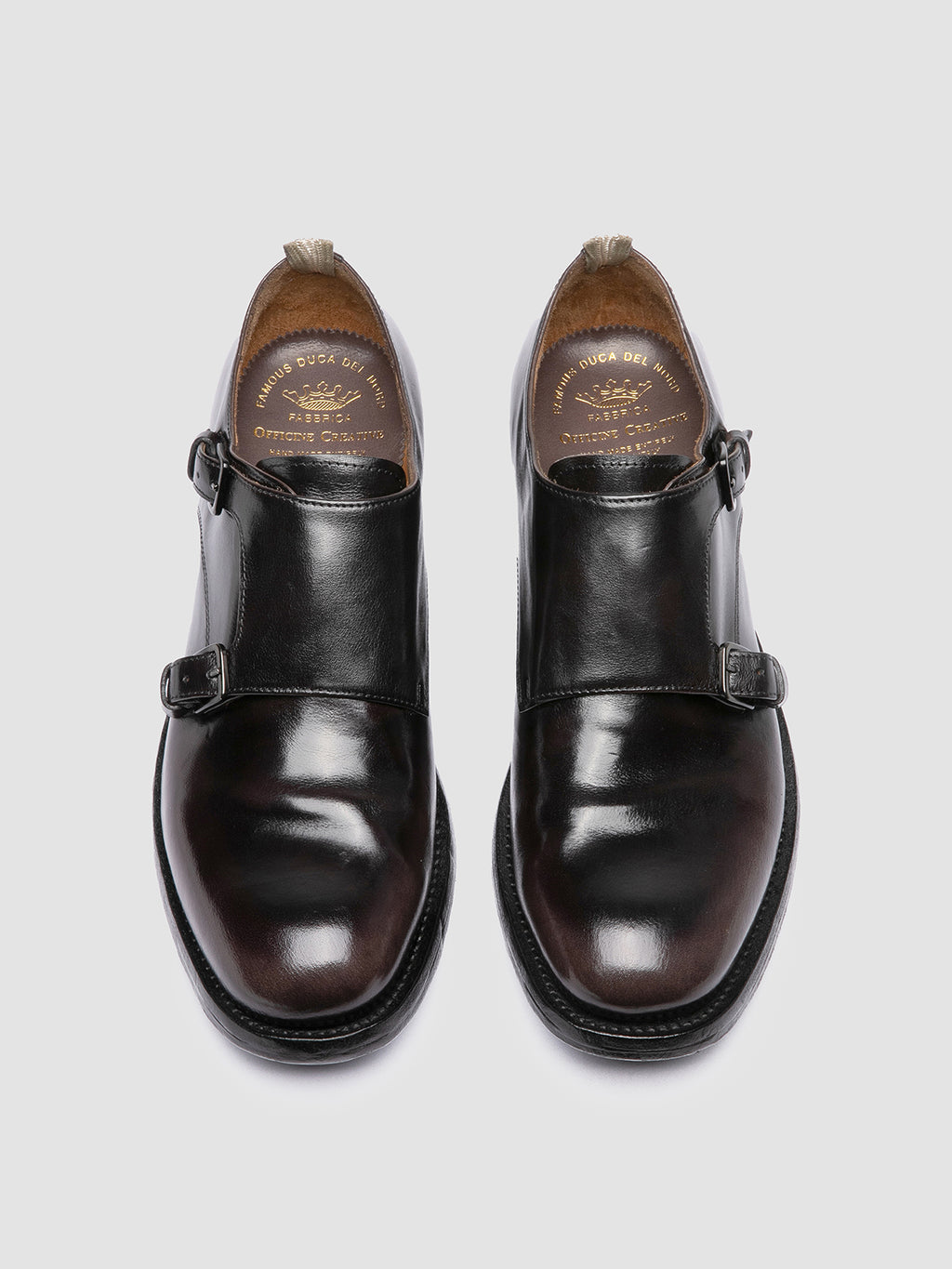 BALANCE 024 - Schwarze Monk-Schuhe aus Leder - image 2,side view