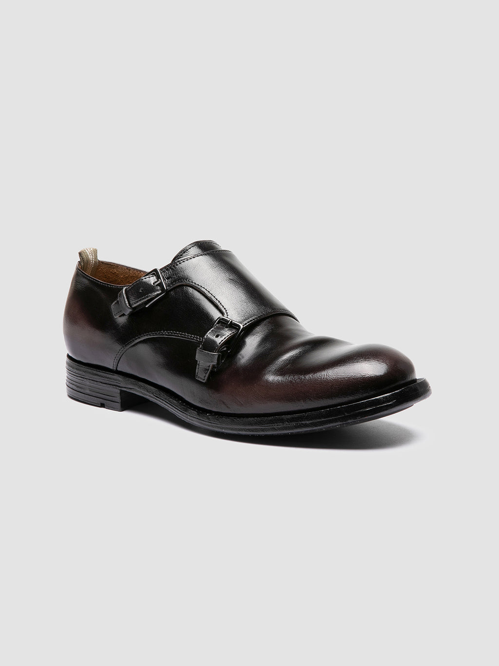 BALANCE 024 - Schwarze Monk-Schuhe aus Leder - image 3,side view