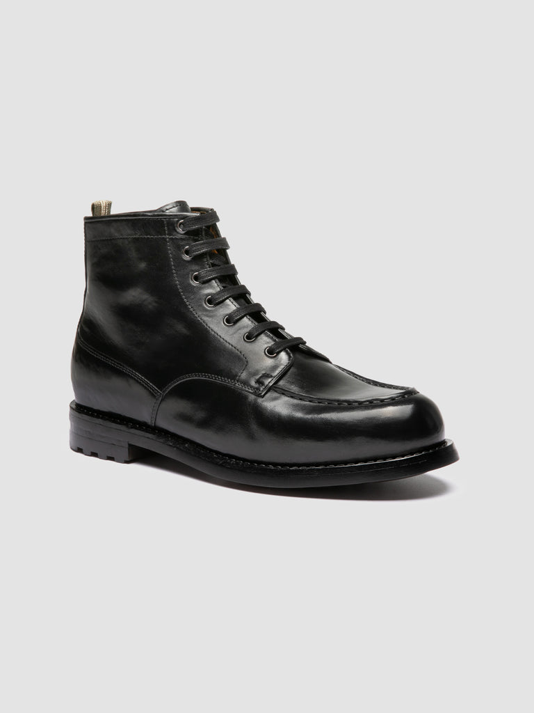 BALATA FLEXI 002 - Black Leather Lace Up Boots