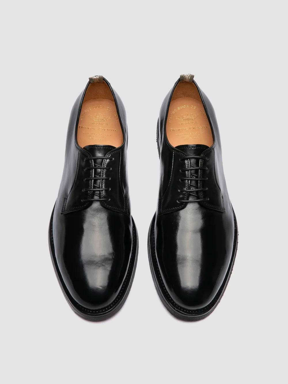 BARITON FLEXI 001 - Black Leather Derby Shoes - image 2,side view