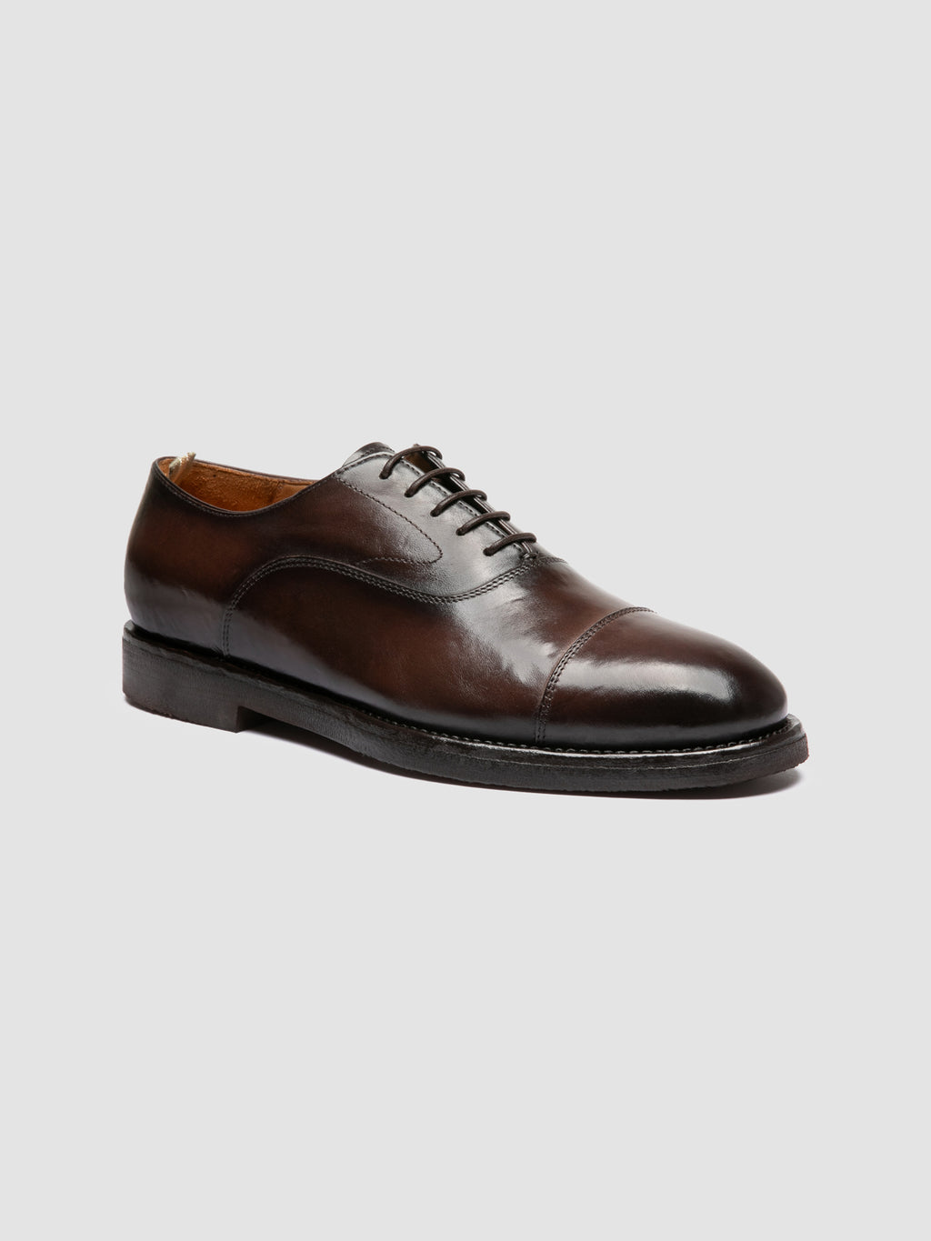 BARITON FLEXI 003 - Brown Leather Oxford Shoes - image 3,side view