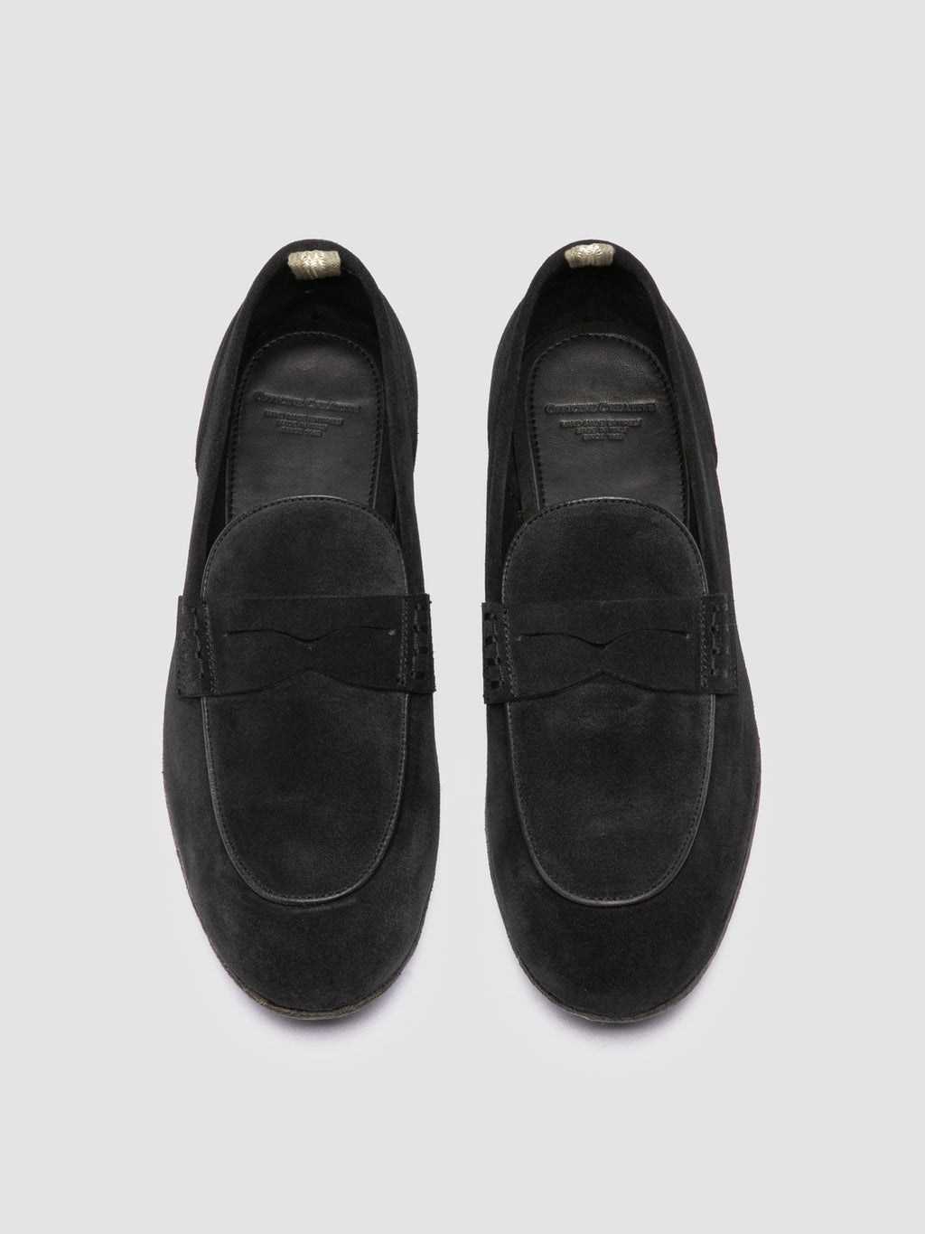 BILT 001 - Schwarze Penny-Loafer aus Wildleder - image 2,side view