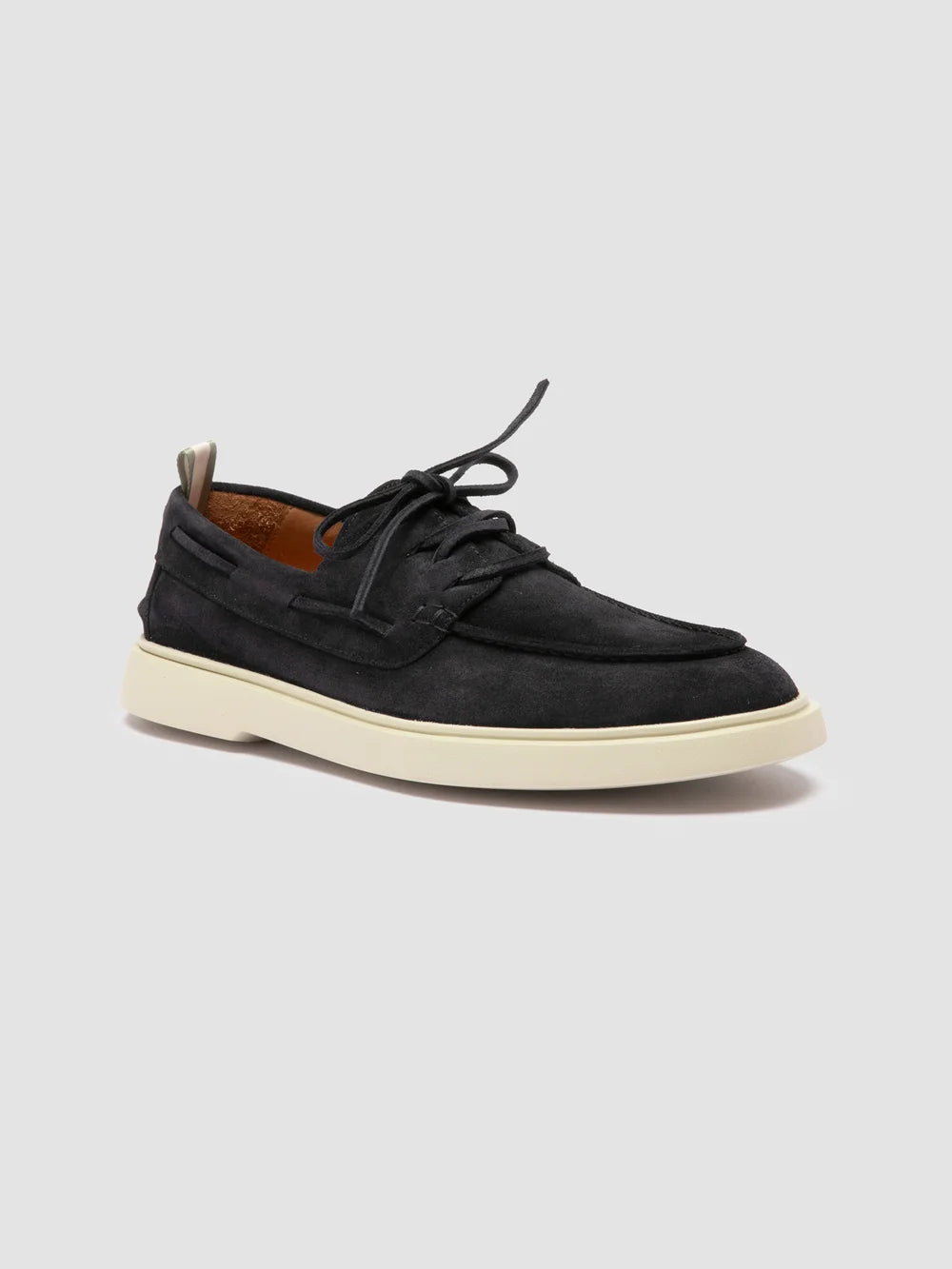 BONES 013 - Blue Suede Boat Shoes - image 3,side view