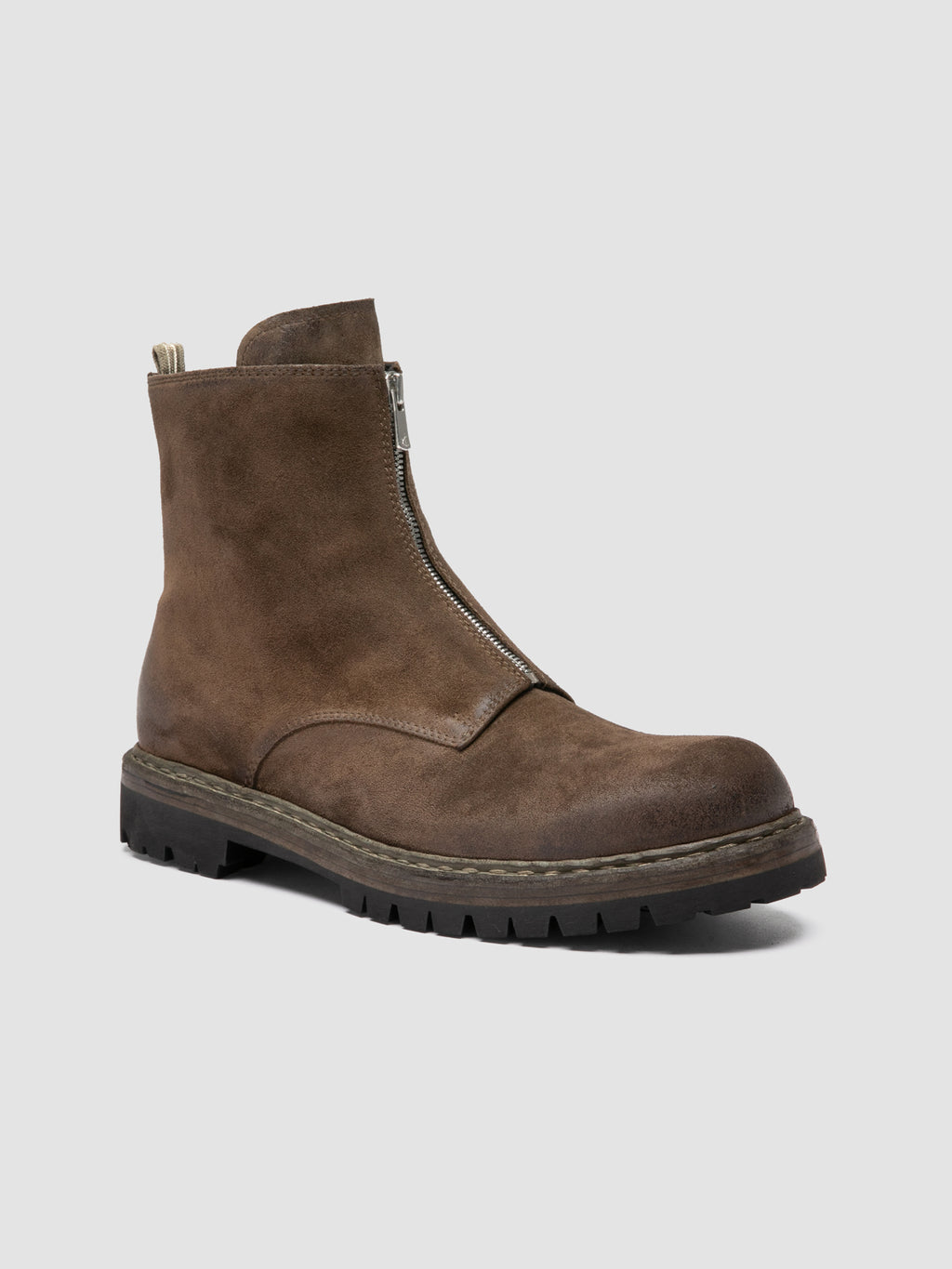 BULLA DD LUG 114 - Taupe Suede Zip Boots - image 3,side view