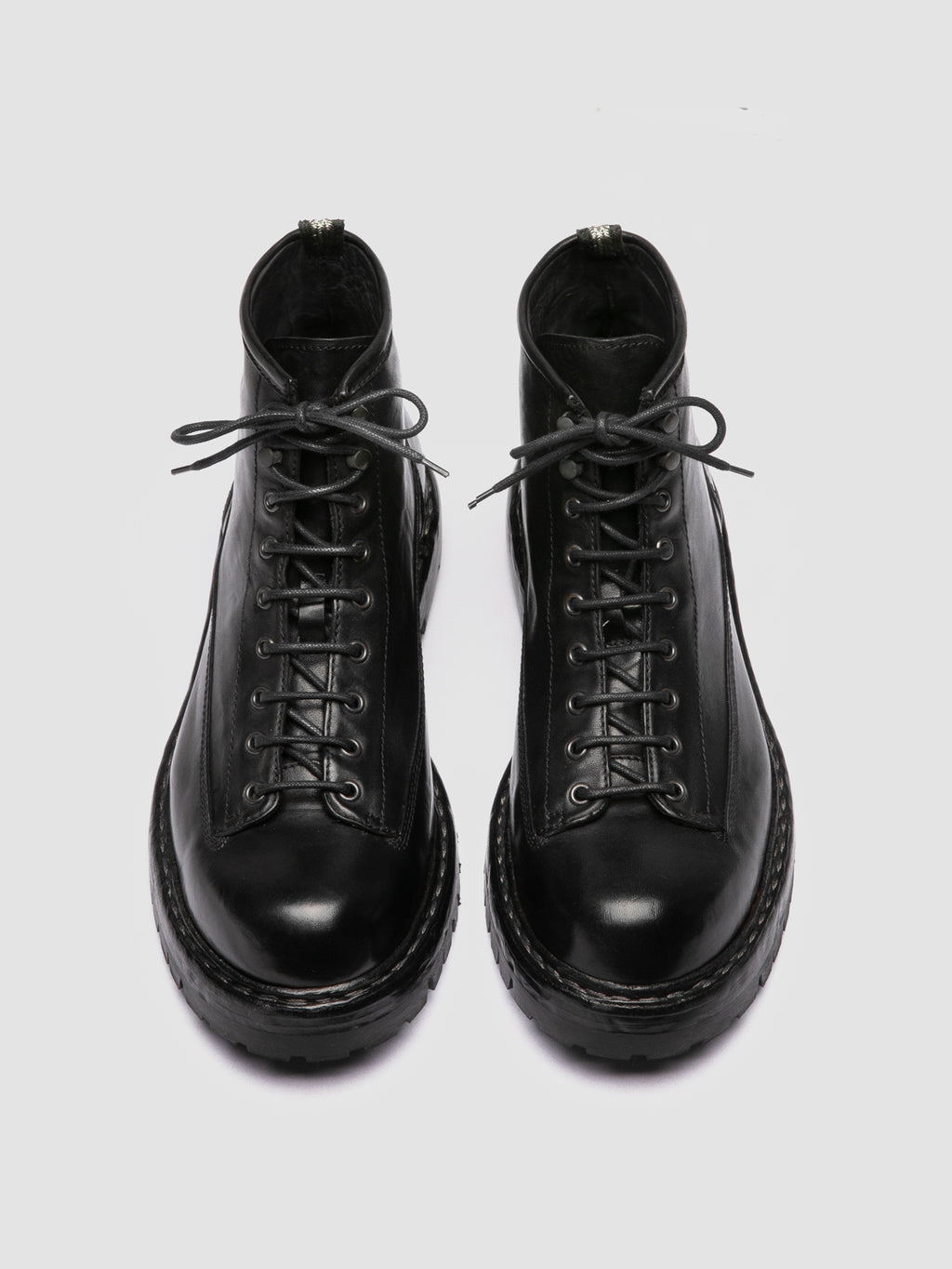 BULLA DD LUG 115 - Black Leather Lace Up Boots - image 2,side view