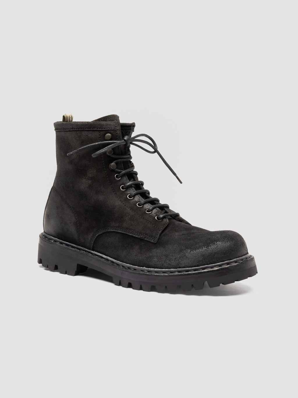 BULLA DD LUG 116 - Black Suede Lace Up Boots - image 3,side view