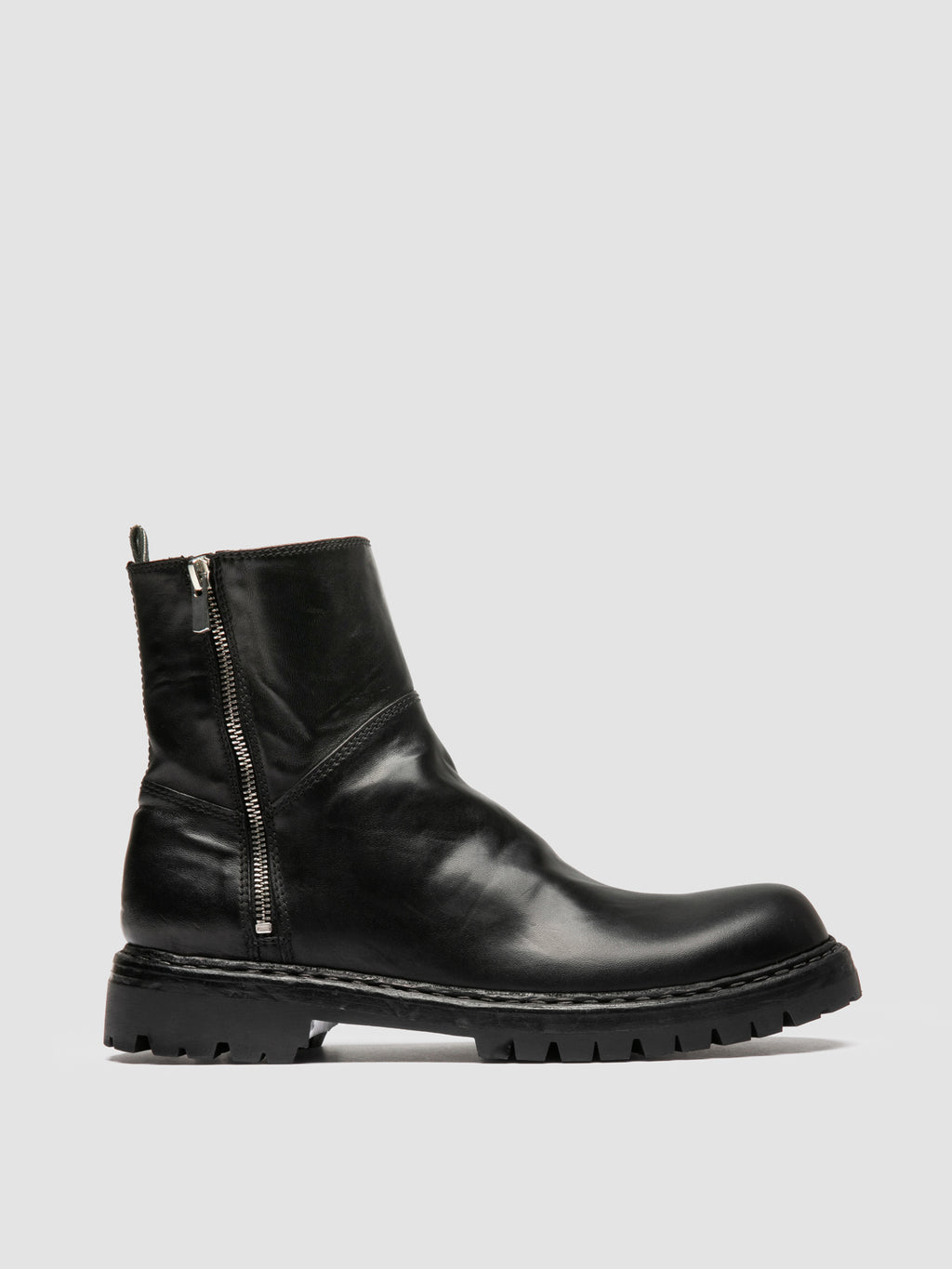 BULLA DD LUG 118 - Black Leather Zip Boots - image 1,side view