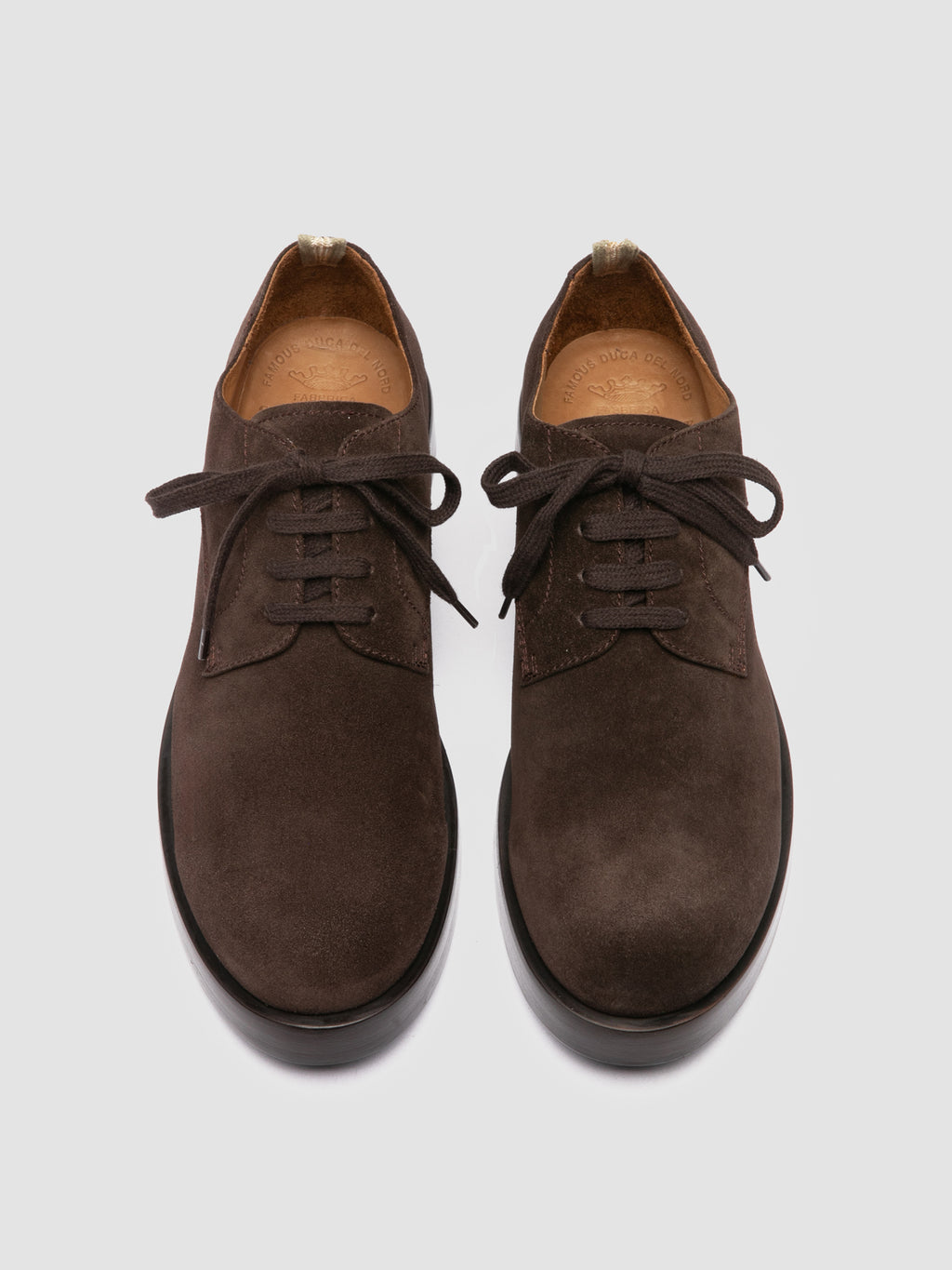 BULLA 001 - Brown Suede Derby Shoes - image 2,side view