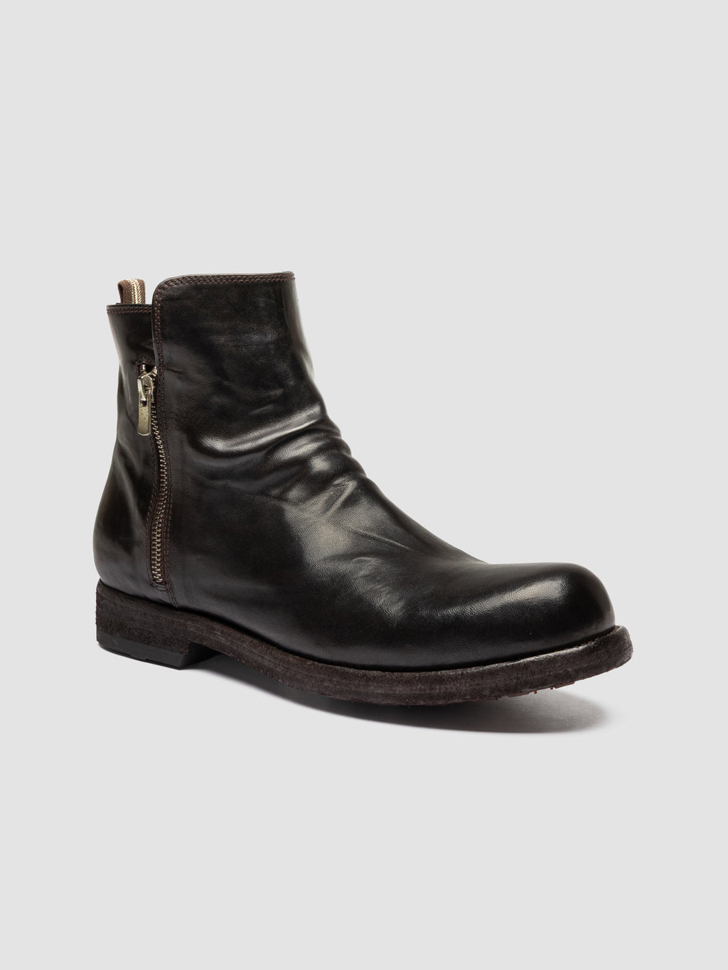 BULLA DD 113 - Braune Lederstiefel mit Reißverschluss - image 3,side view