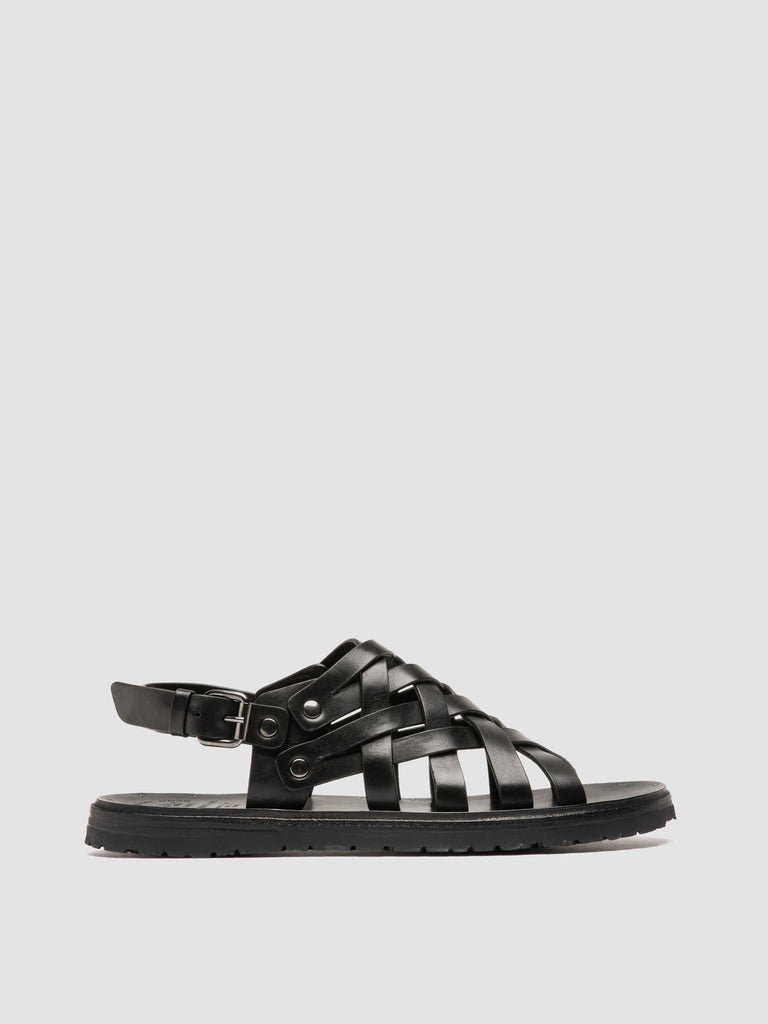 CHIOS 011 - Black Leather Sandals