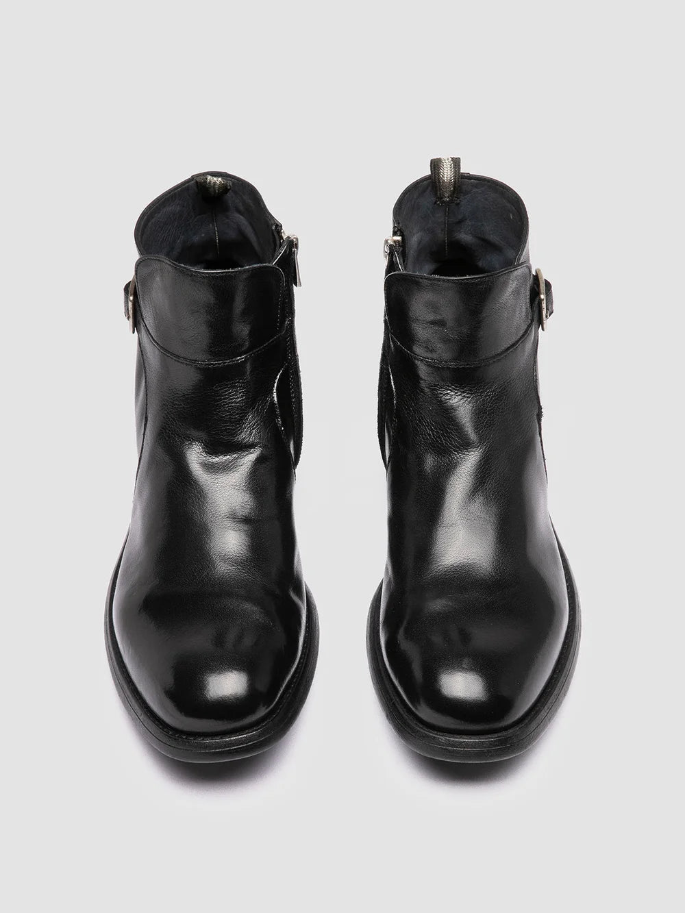 CHRONICLE 068 - Black Leather Zipped Boots - image 2,side view