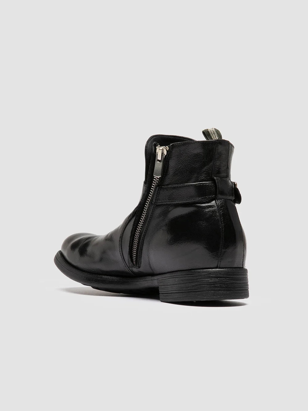 CHRONICLE 068 - Black Leather Zipped Boots - image 4,side view