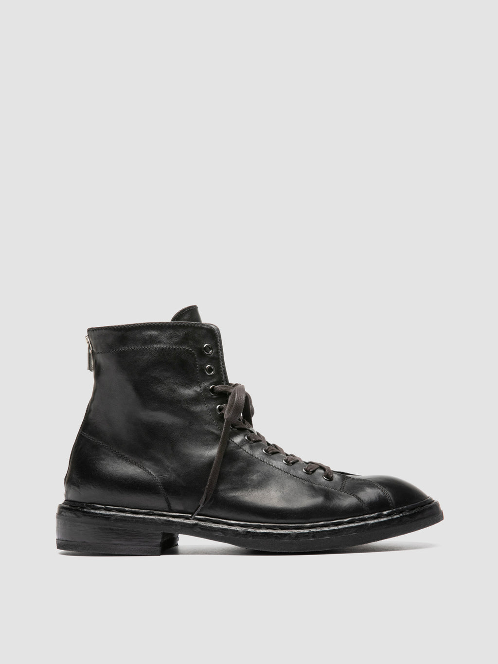 CONCEPT 001 - Black Leather Zip Boots - image 1,side view