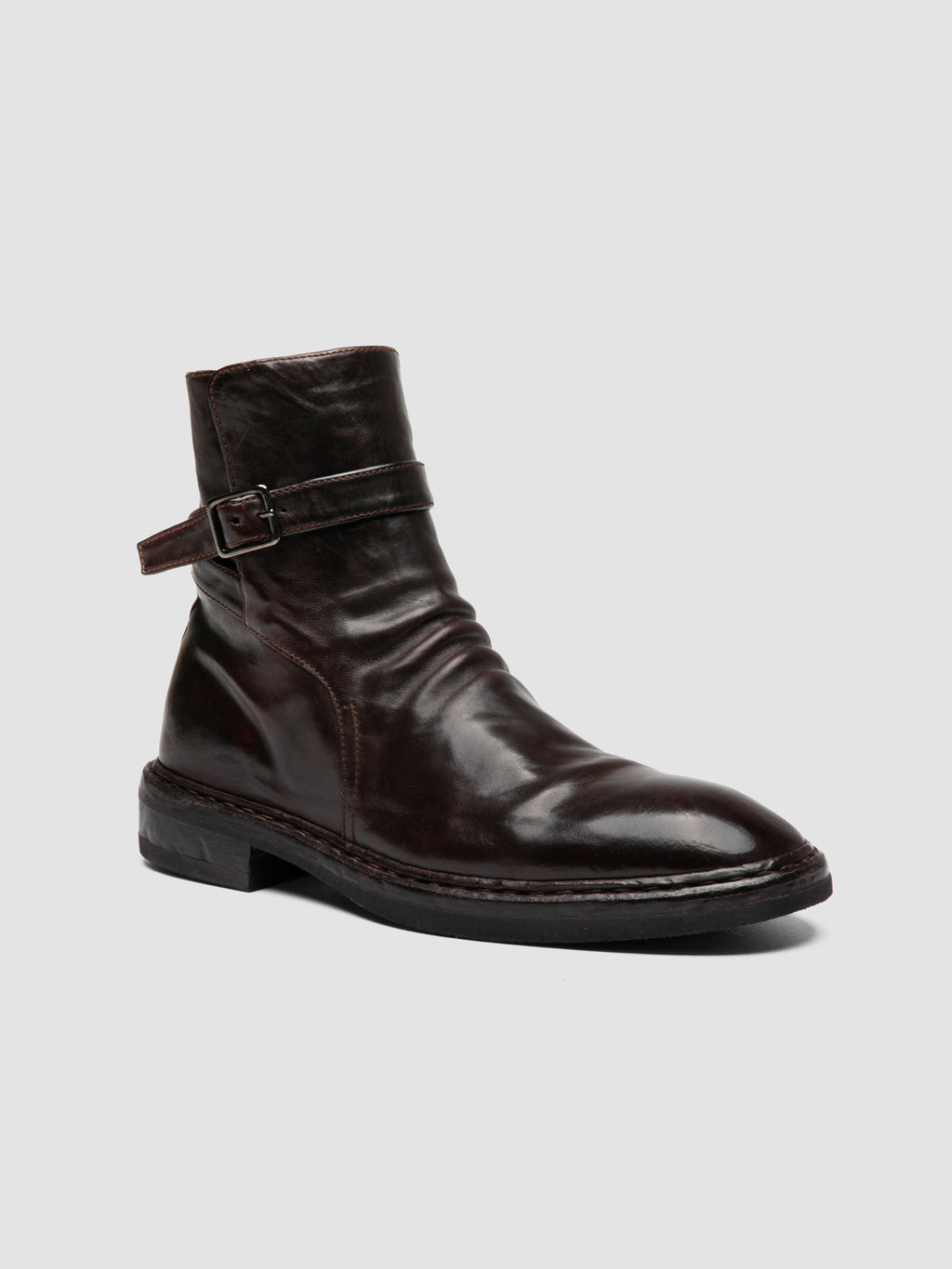 CONCEPT 003 - Burgundy Leather Zip Boots - image 3,side view