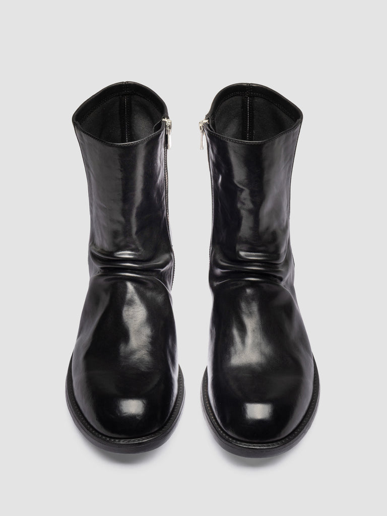 DIARY 015 - Black Stretch Leather Zipped Boots