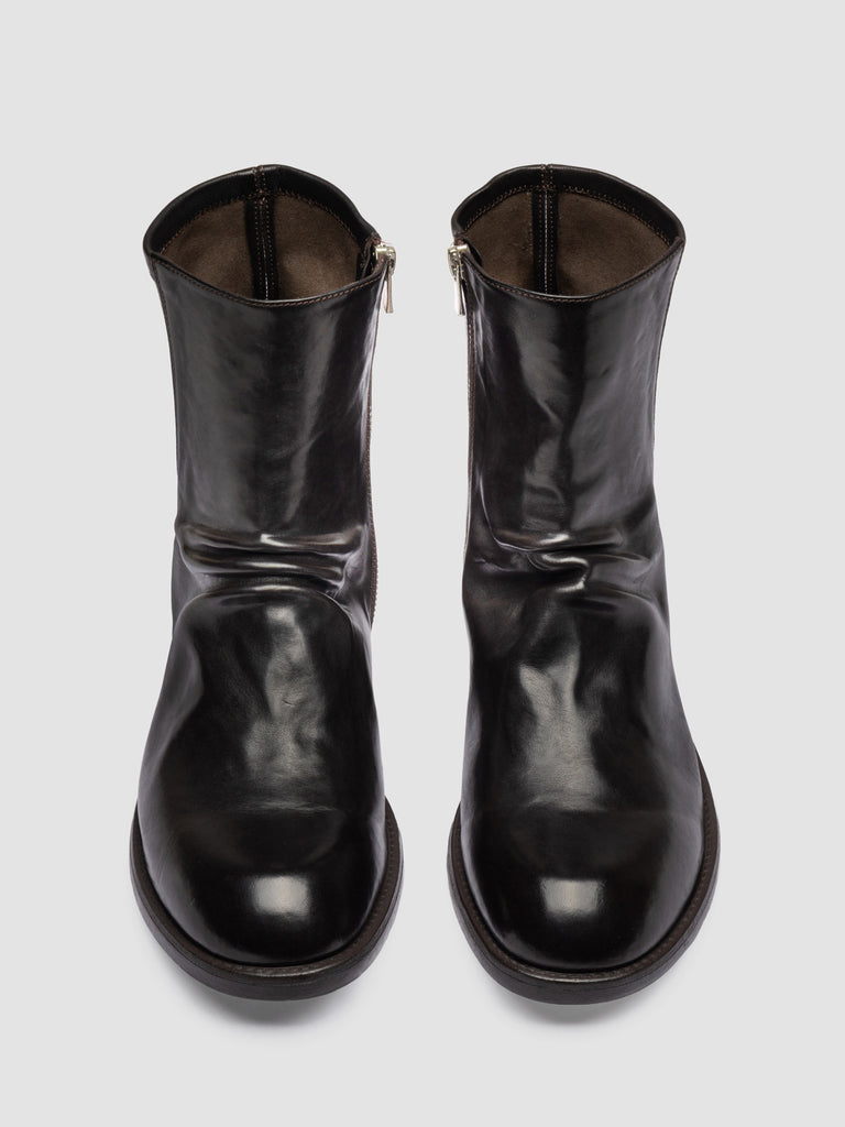 DIARY 015 - Brown Stretch Leather Zipped Boots