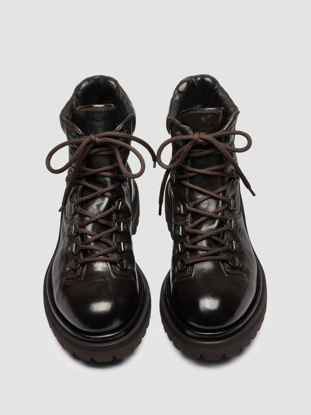 EVENTUAL DD 106 - Brown Leather Lace Up Boots - image 2,side view