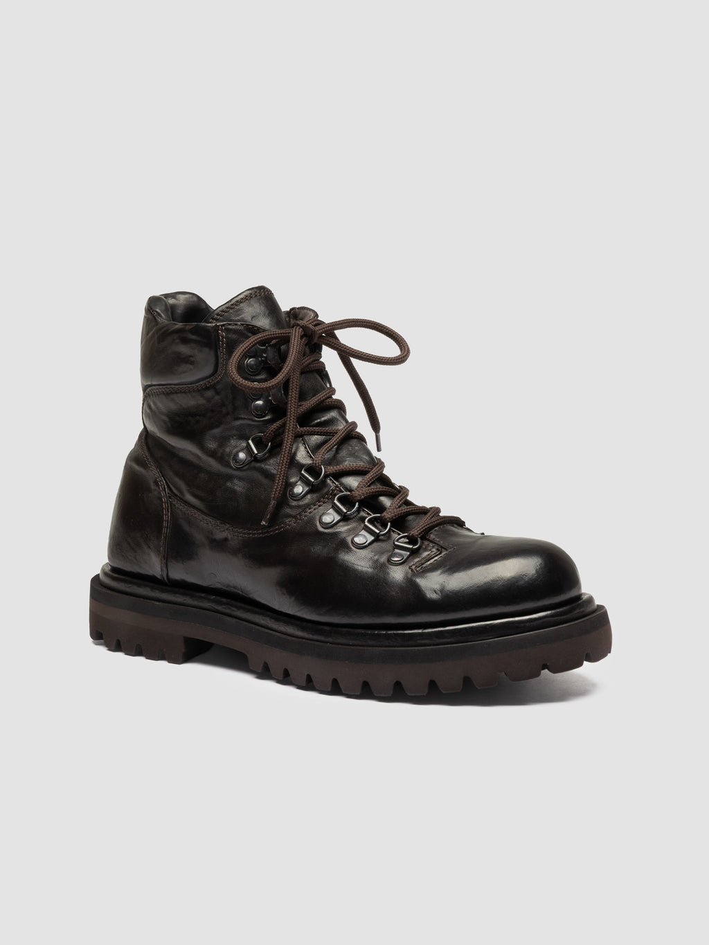 EVENTUAL DD 106 - Brown Leather Lace Up Boots - image 3,side view