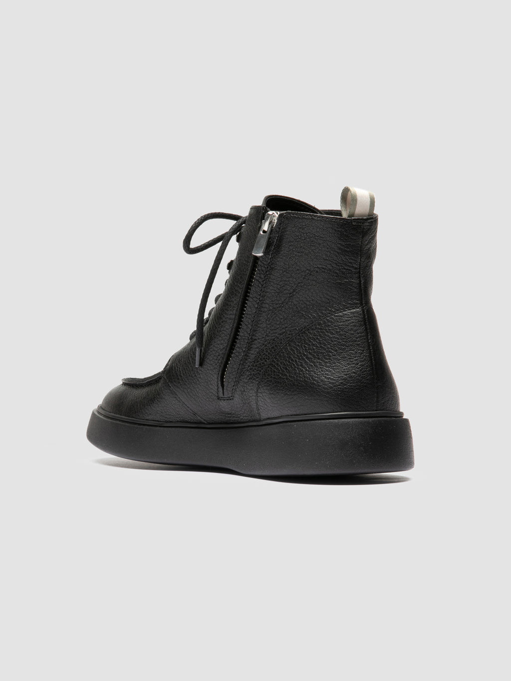 FRAME 004 - Black Leather Lace-up Boots - image 4,side view