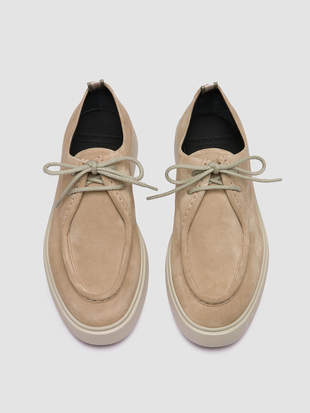 FRAME 011 - beige Derbyschuhe aus Wildleder - image 2,side view