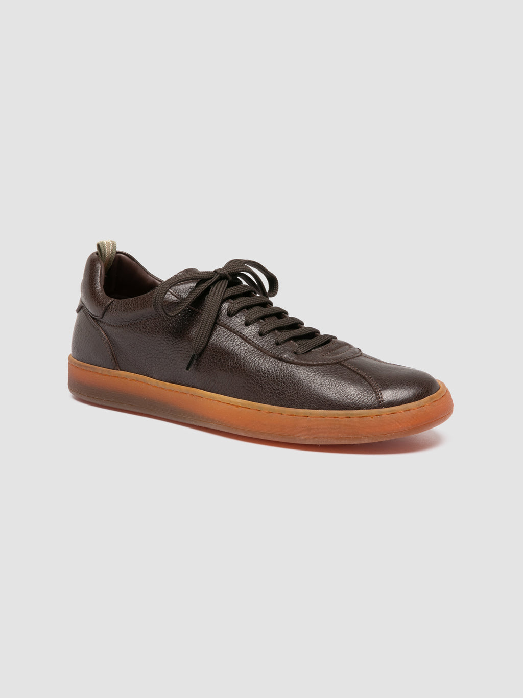 GINNASIO 001 - Brown Leather Sneakers - image 3,side view
