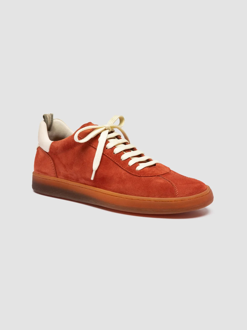 GINNASIO 001 - Red Leather and Suede Sneakers - image 3,side view