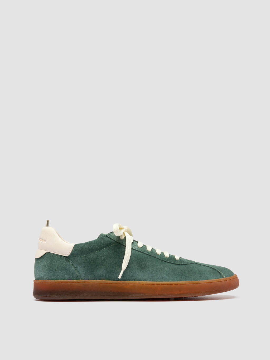 GINNASIO 001 - Green Leather and Suede Sneakers - image 1,side view
