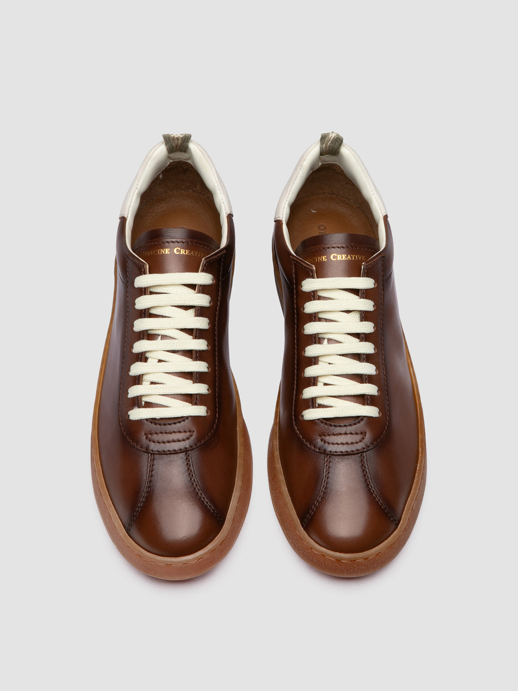 GINNASIO 003 - Braune Low-Top-Sneaker aus Leder - image 2,side view