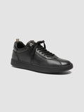 GINNASIO 003 - Black Leather Low Top Sneakers - thumb image 3,side view