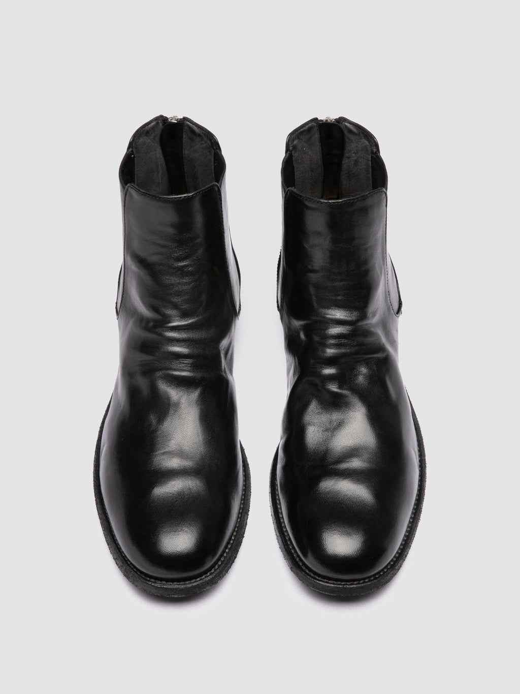 GRAPHIS 002 - Black Leather Zipped Boots - image 2,side view