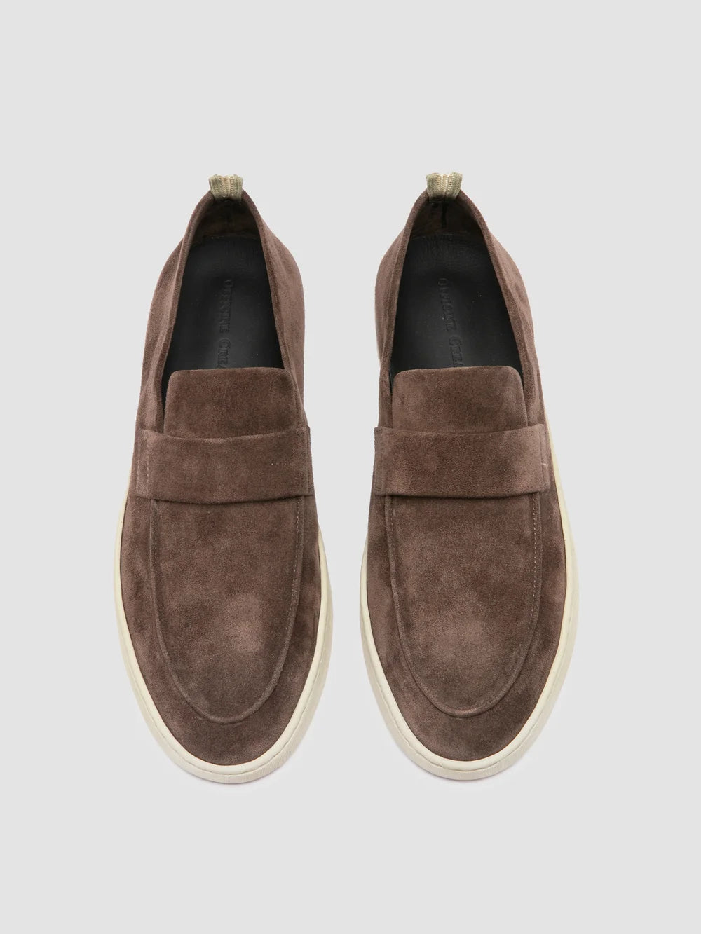 HERBIE 001 - Taupe Suede Penny Loafers - image 2,side view