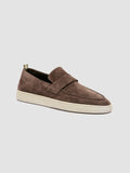 HERBIE 001 - Taupe Suede Penny Loafers - thumb image 3,side view