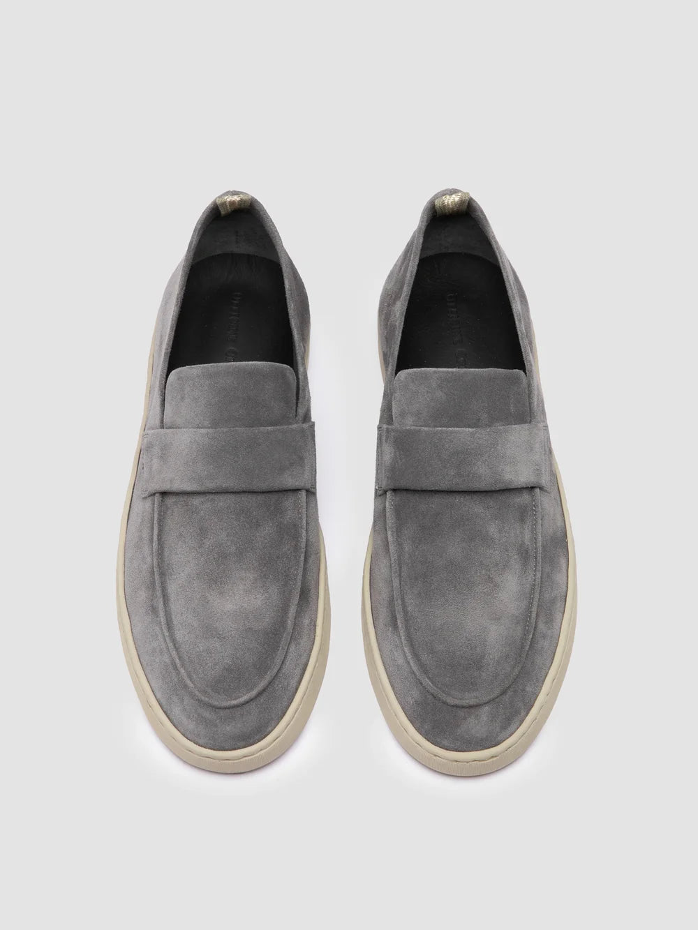 HERBIE 001 - Grey Suede Penny Loafers - image 2,side view