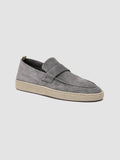 HERBIE 001 - Grey Suede Penny Loafers - thumb image 3,side view