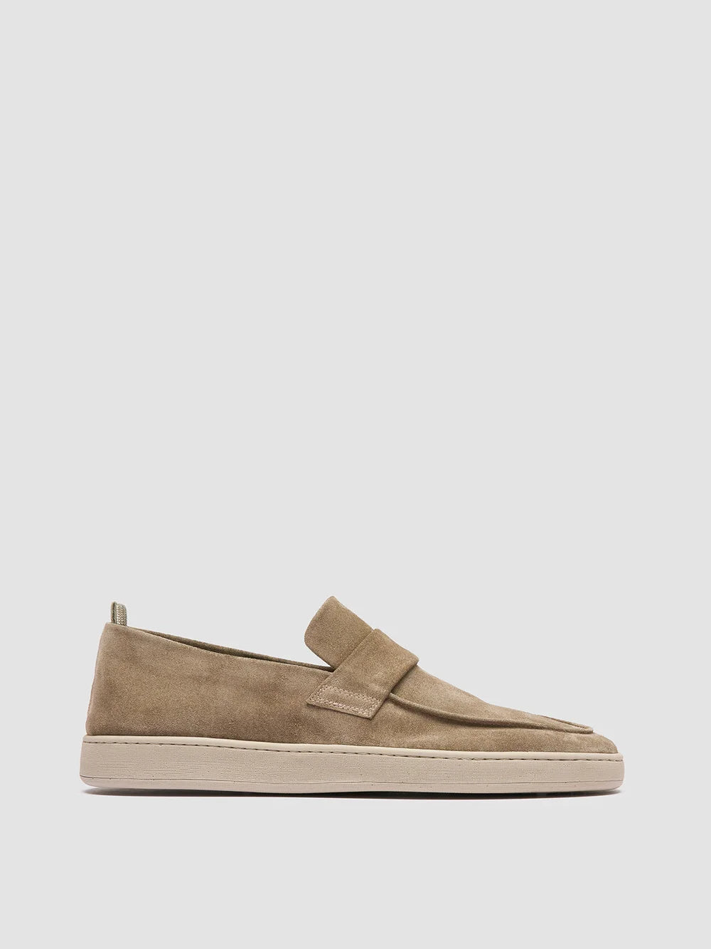HERBIE 001 - Penny-Loafer aus graubraunem Wildleder - image 1,side view