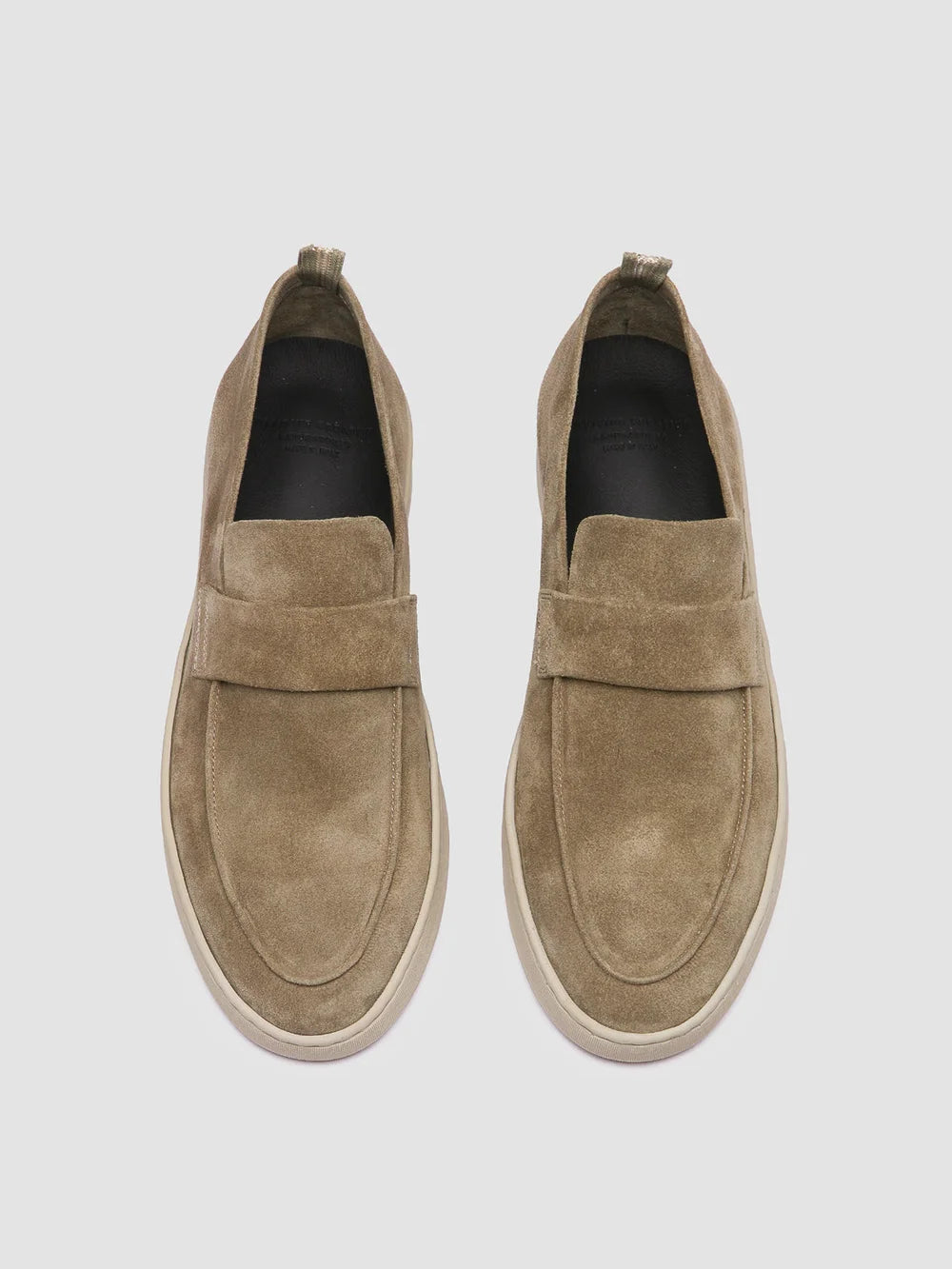 HERBIE 001 - Penny-Loafer aus graubraunem Wildleder - image 2,side view