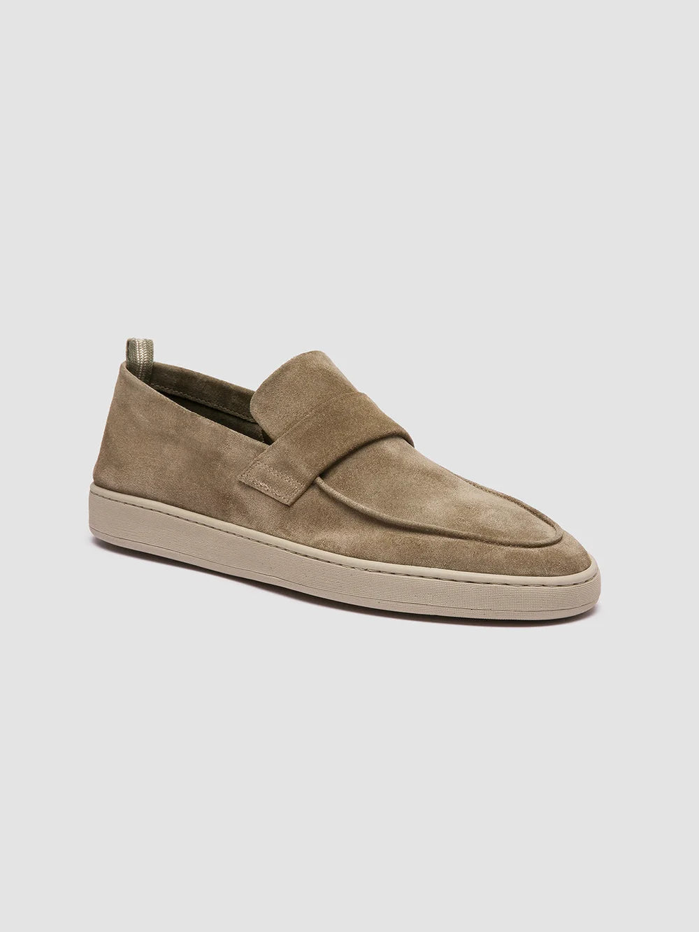 HERBIE 001 - Penny-Loafer aus graubraunem Wildleder - image 3,side view
