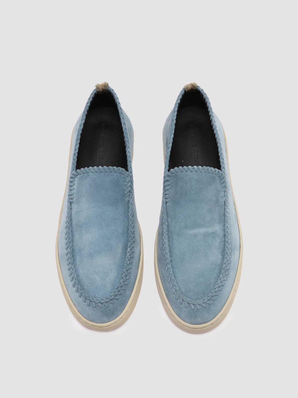 HERBIE 011 - Blaue Slipper aus Wildleder - image 2,side view