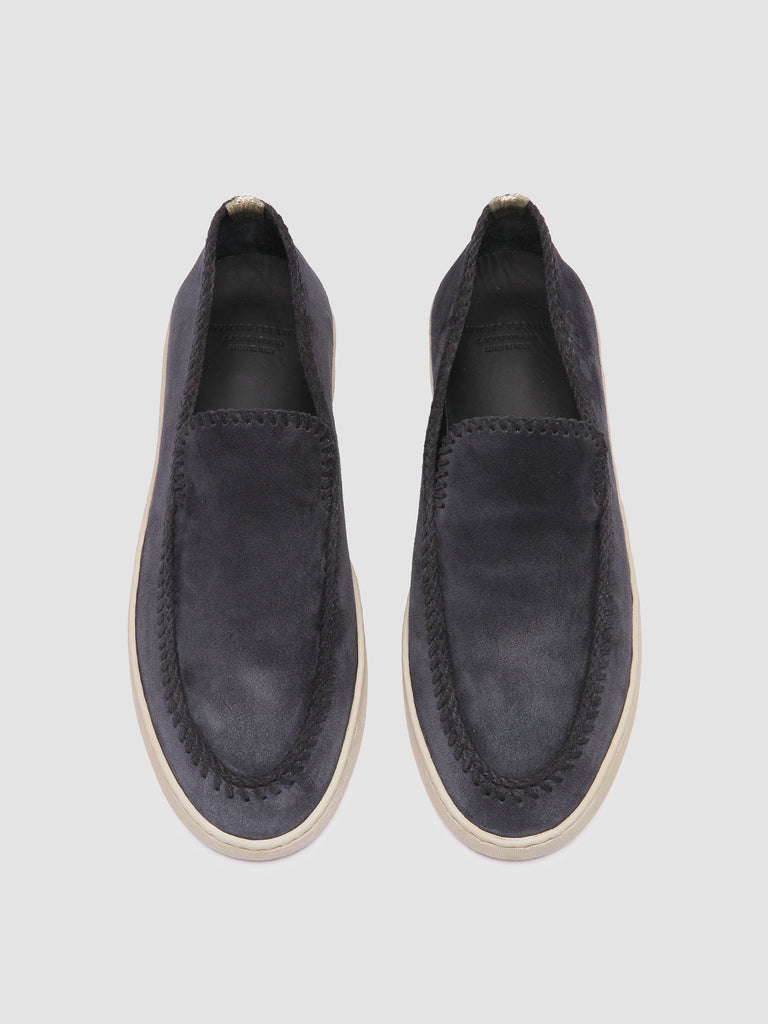 HERBIE 011 - Navy Suede Penny Loafers-hover