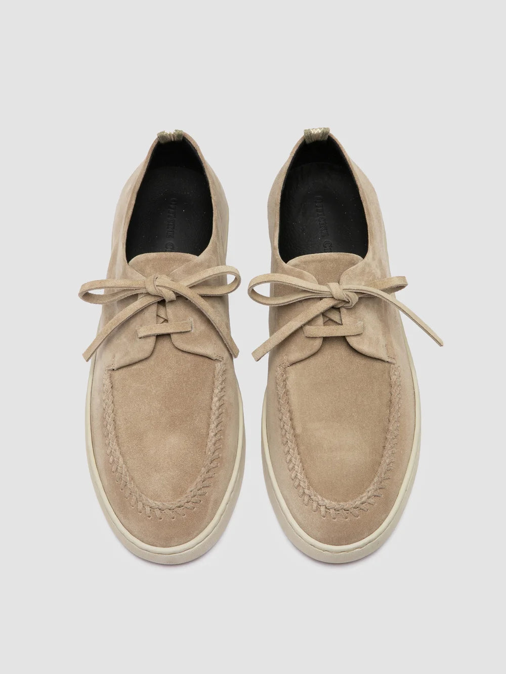 HERBIE 012 - Beige Suede Derby Shoes - image 2,side view