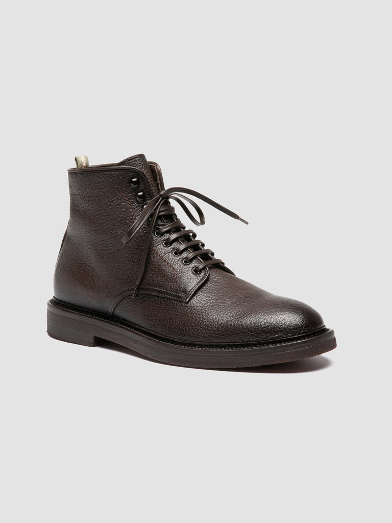 HOPKINS FLEXI 203 - Brown Leather Lace-up Boots