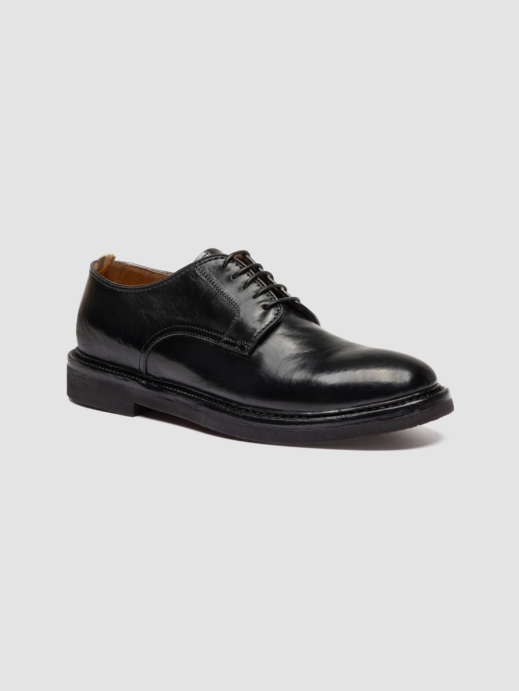 HOPKINS FLEXI 208 - Black Leather Derby Shoes - image 3,side view